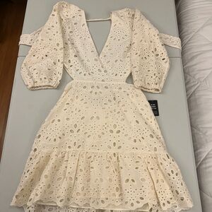 Elegant Cream Eyelet Dress